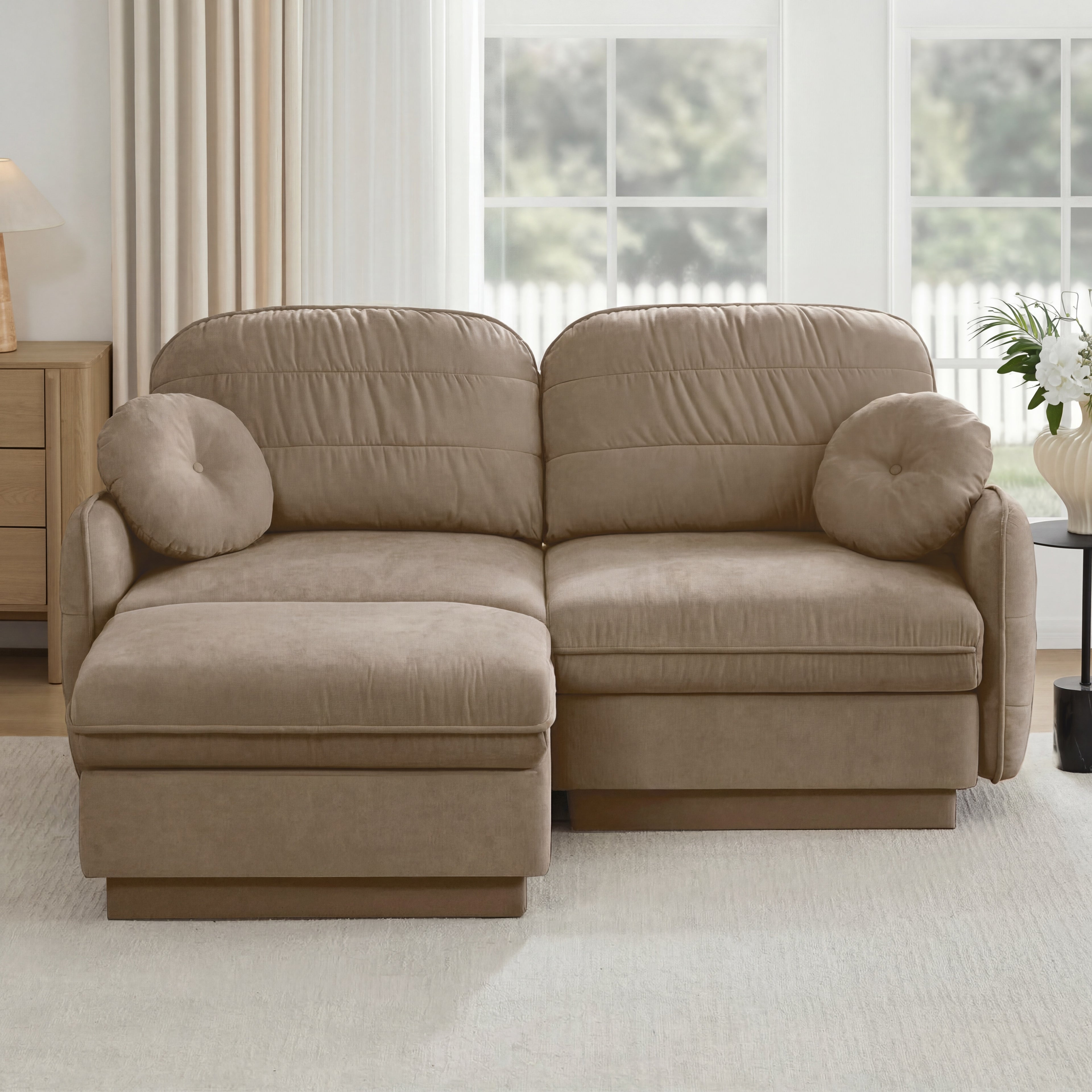 Chenille Cloud L-Shaped Loveseat Sofa