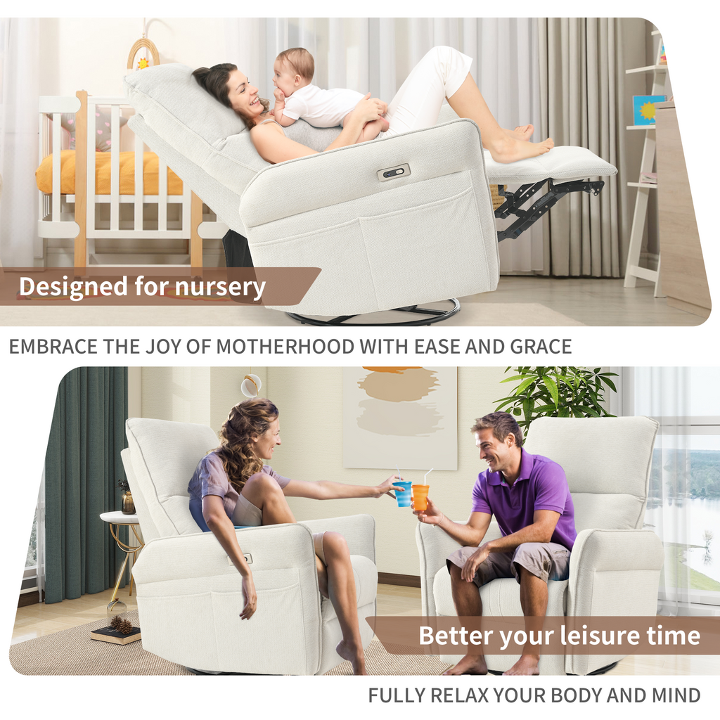 270° Power Swivel Rocker Recliner Chair