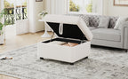 Movable Storage Ottoman - 26.6" Chenille Footrest