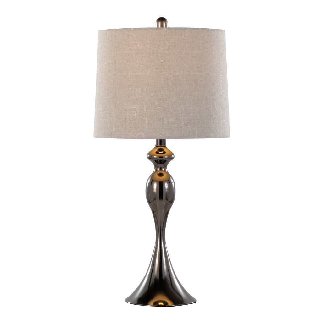 27" Contemporary Metal Table Lamp in Gun Metal