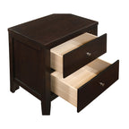 Garrett Cappuccino 2-Drawer Rectangular Nightstand