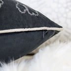 Gray Velvet Holiday Throw Pillow 20x20