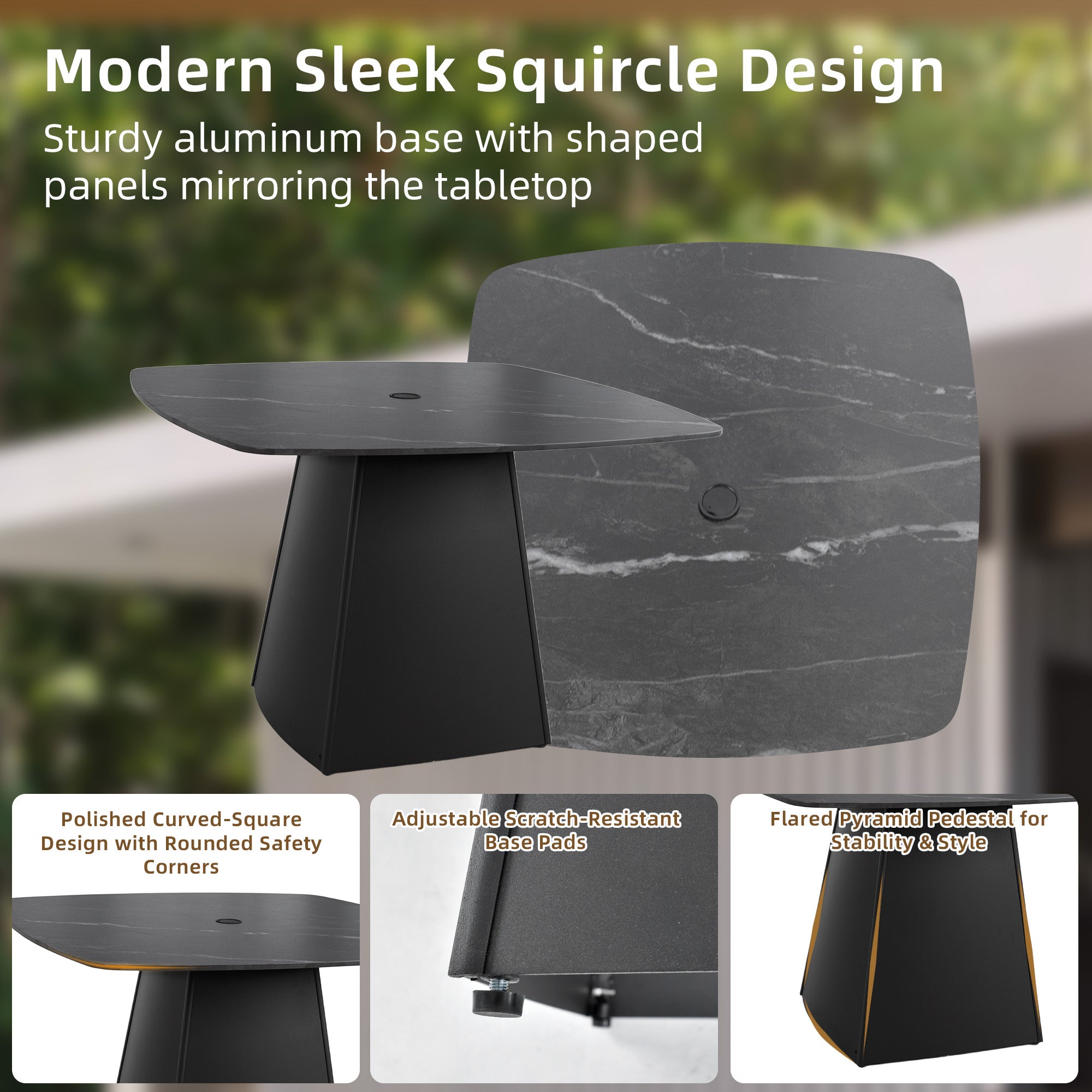 5-Piece Outdoor Pedestal Dining Set