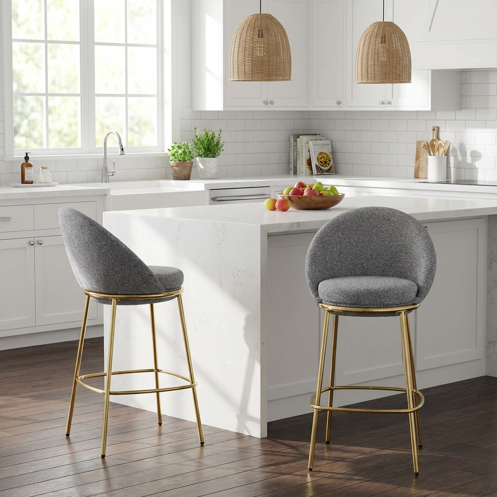 Celano Indoor Metal Upholstered Barstool