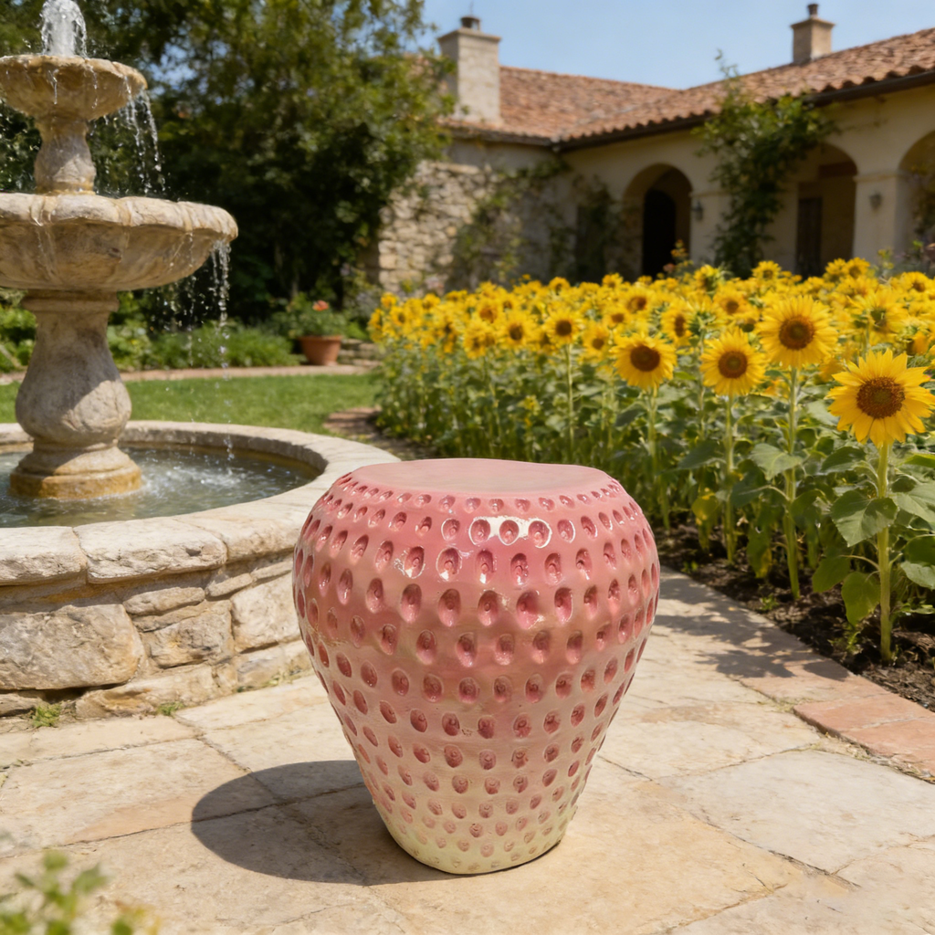 Strawberry Fruit Stool - 13.4" Oversized Resin Stool