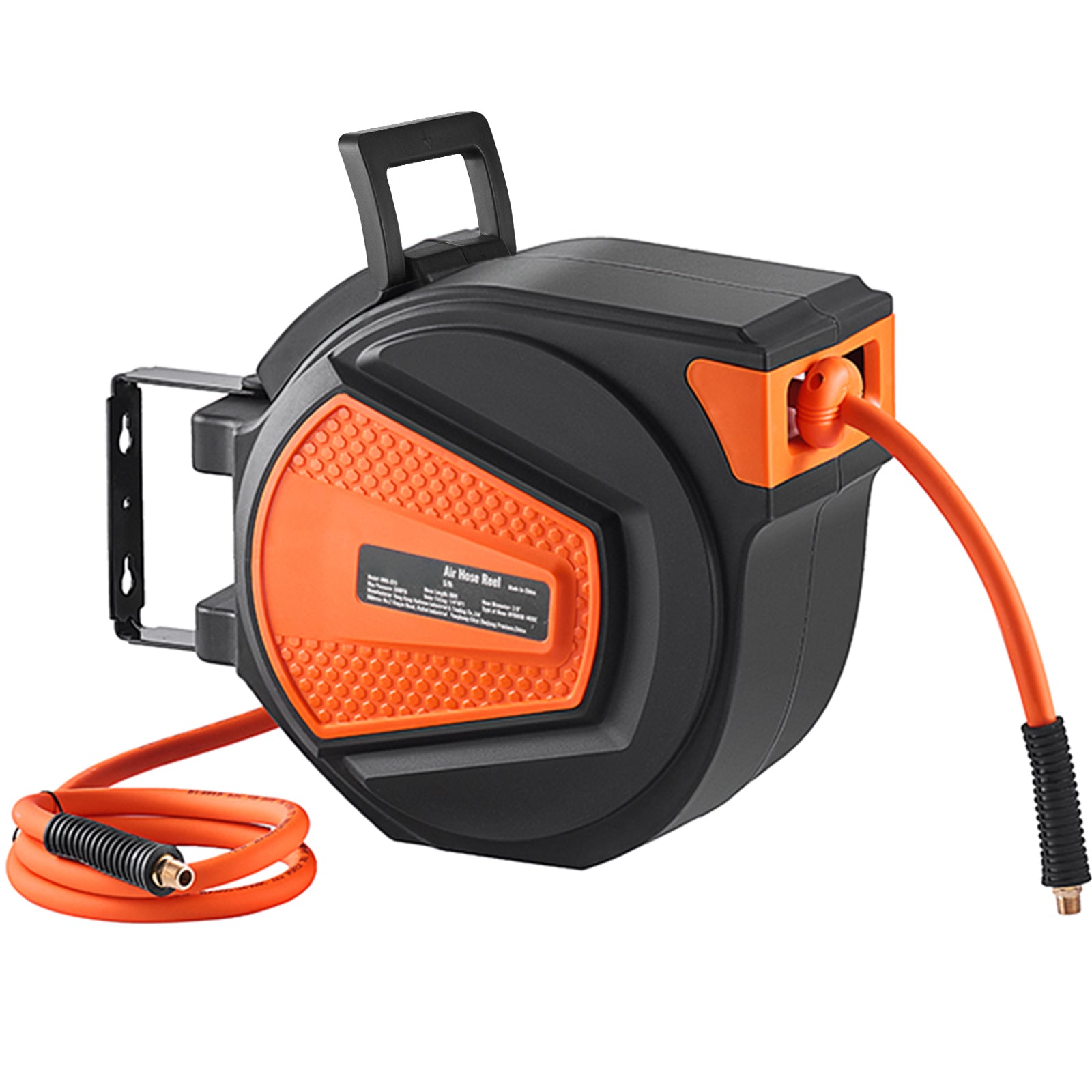 Retractable Air Hose Reel with 50 FT Hybrid Hose