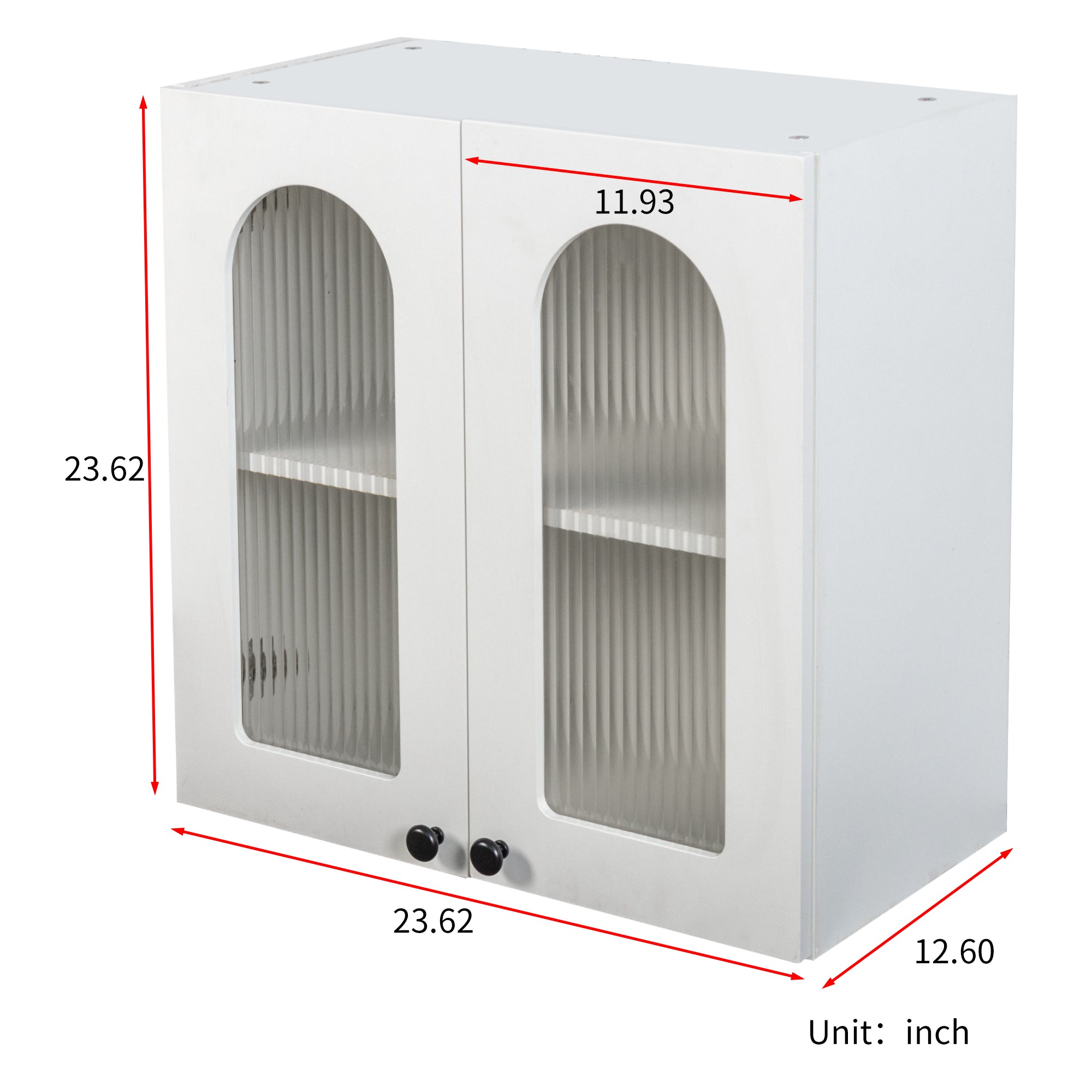 Wall Cabinet with Arched Glass Doors