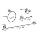 4-Pack Bathroom Accessories Set in Brushed Nickel