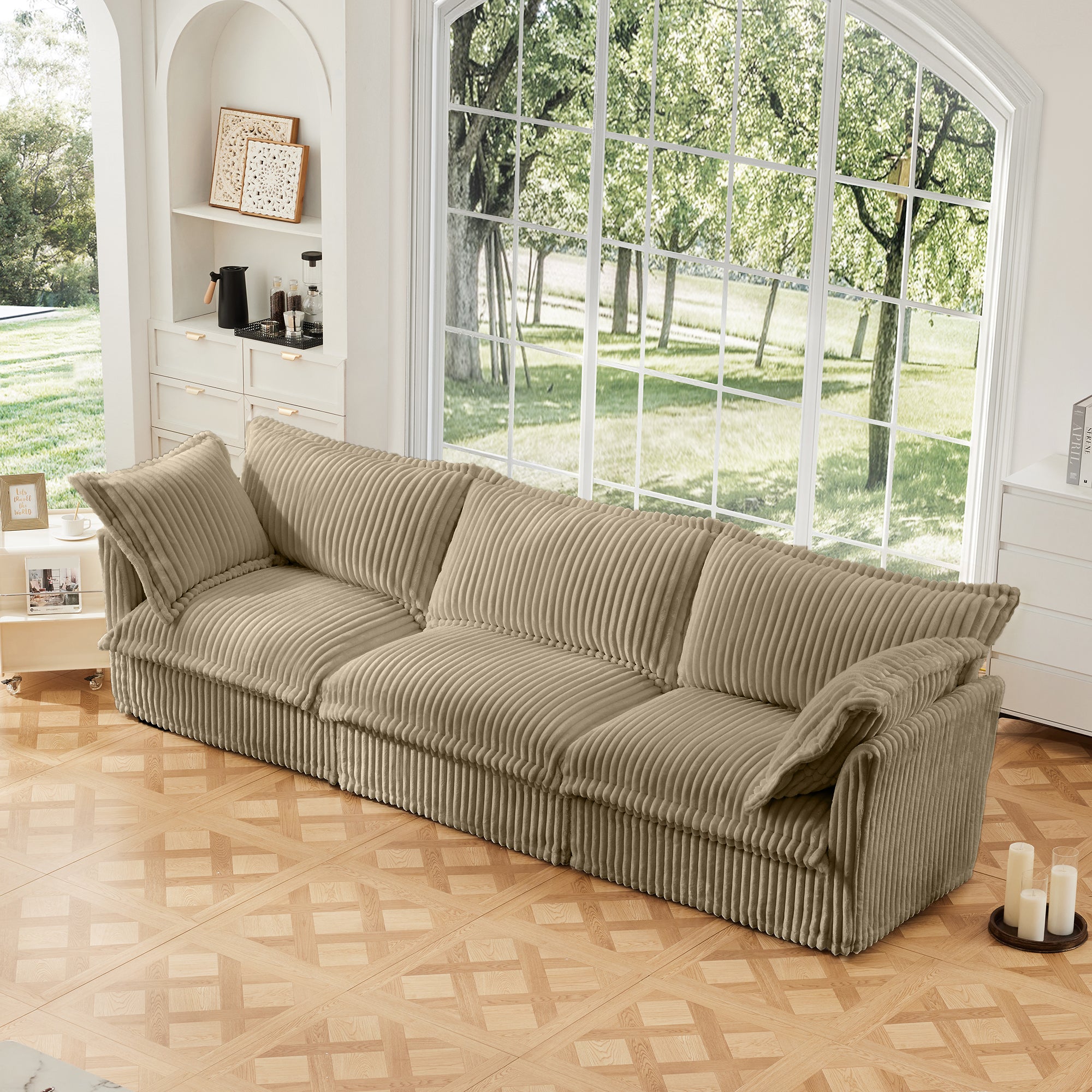 Slipcovered 3 Seater Sofa Couch