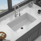 32"x19"x10" Undermount Single Bowl Fireclay Kitchen Sink