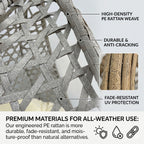 Folding PE Rattan Hanging Egg Chair with Stand