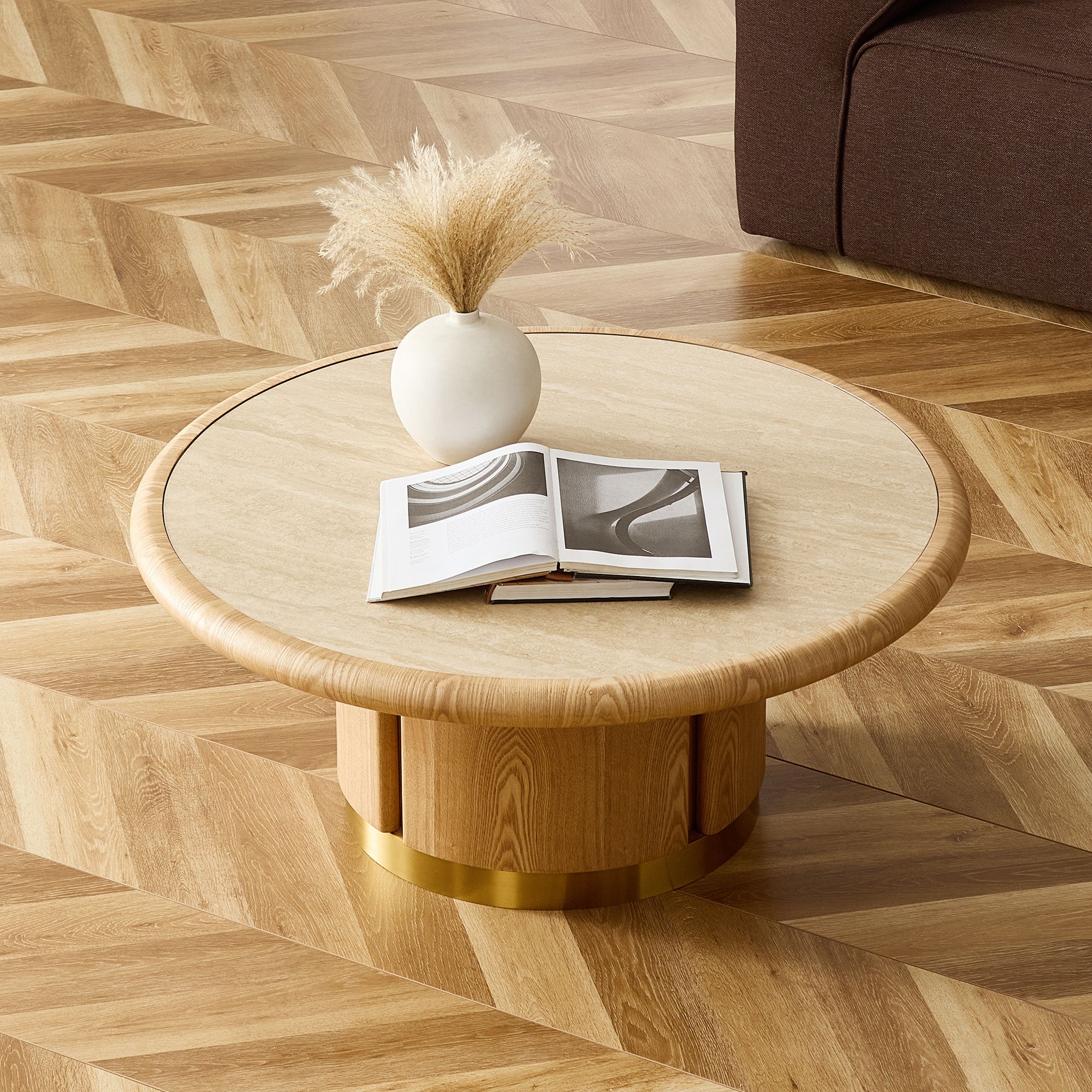 35.43 Inch Round Coffee Table