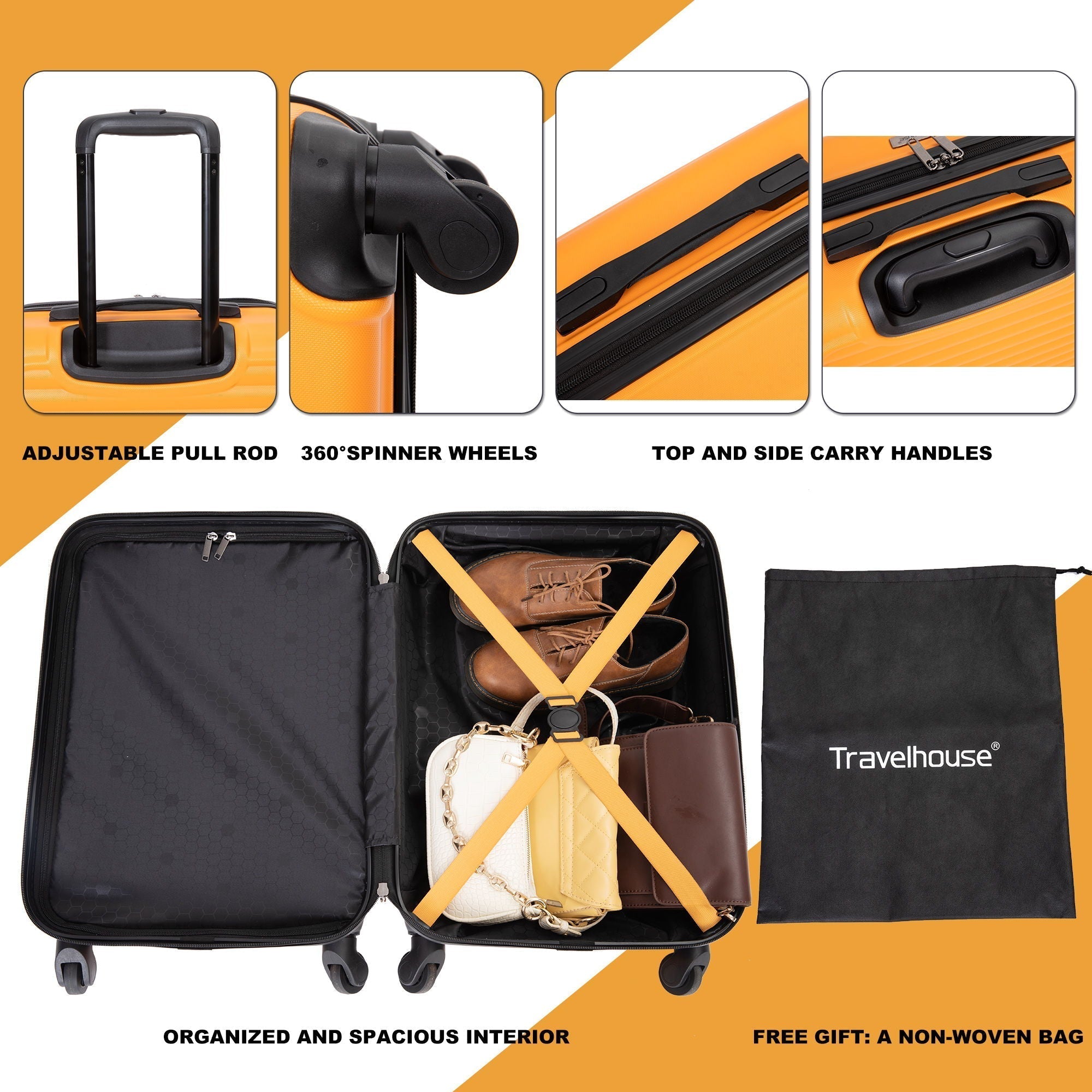 20" Carry-On Lightweight Hardside Luggage with Spinner Wheels