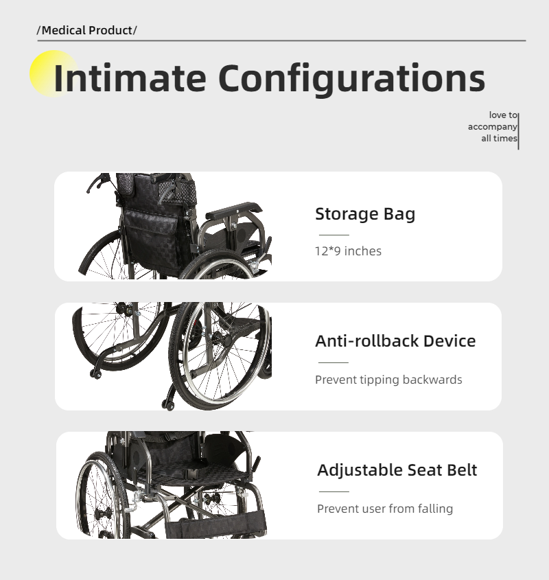 Aluminum Foldable Lightweight Adult Wheelchair