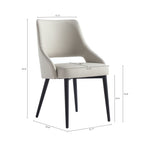 Tremont Metal Vegan Leather Dining Chair in Stone