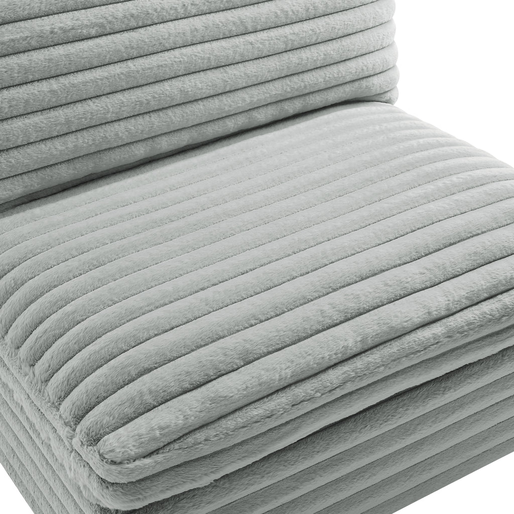 Jenny Plush Fabric Armless Slipper Chair