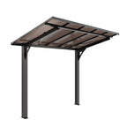 8x5ft Galvanized Steel Carport with Sloped PC Roof