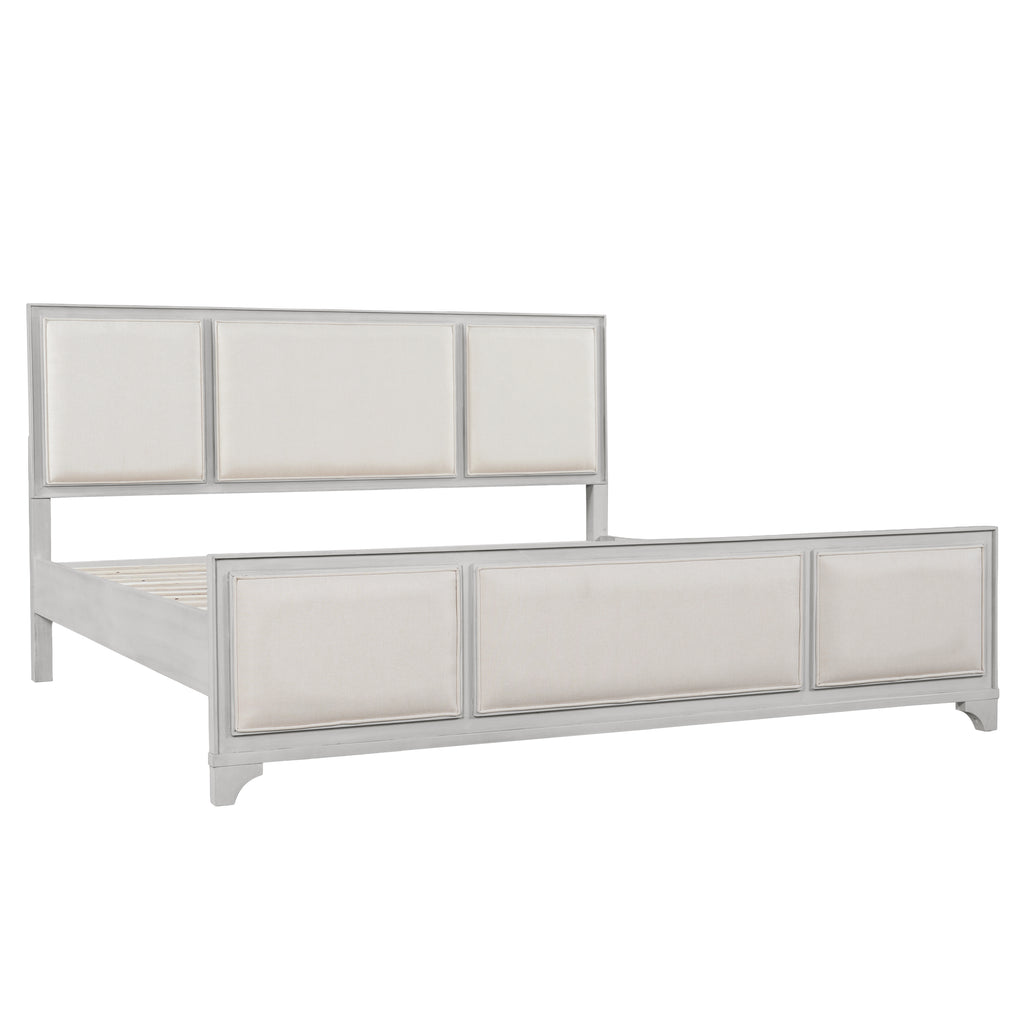 King Size Bed Frame with Upholstered Headboard