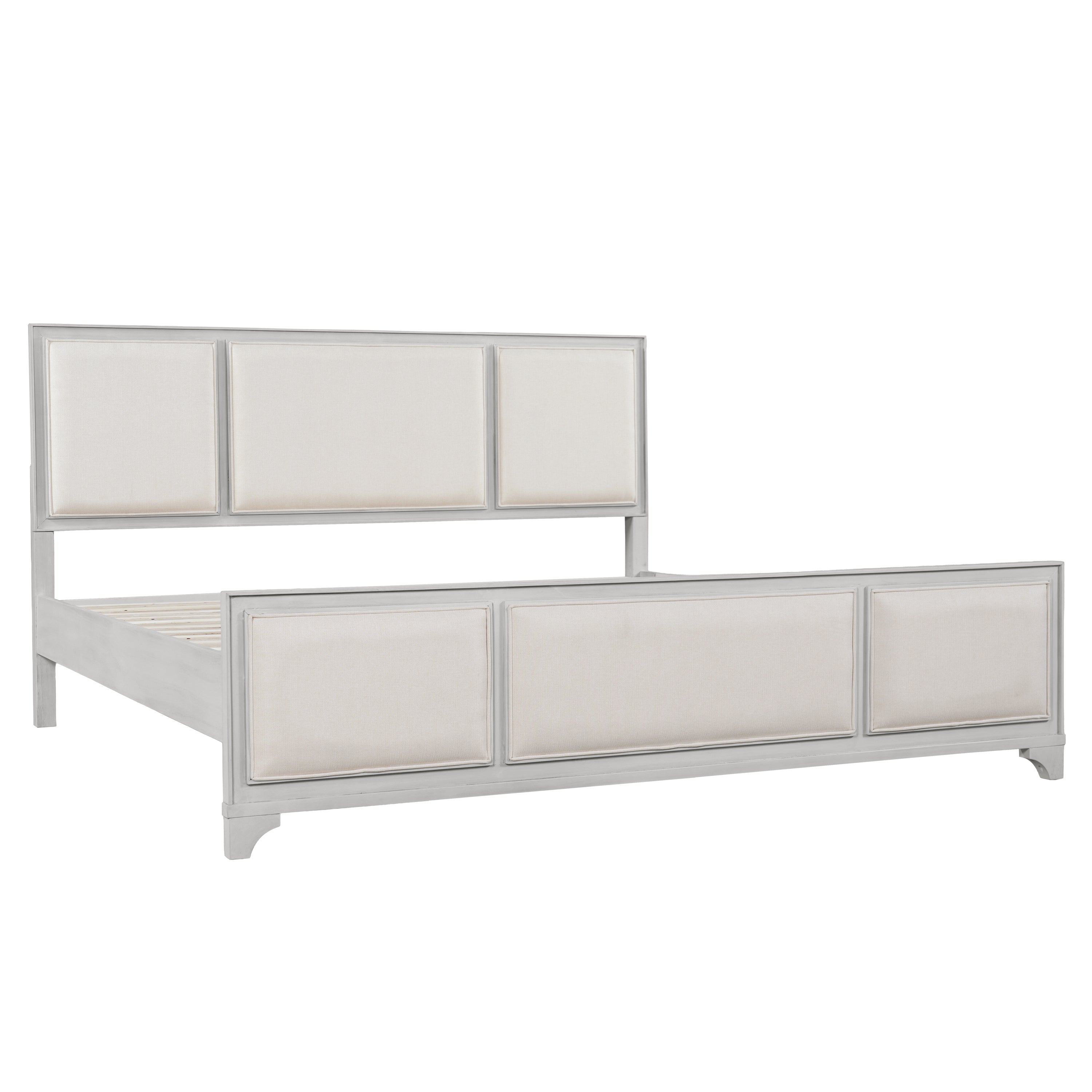 King Size Bed Frame with Upholstered Headboard