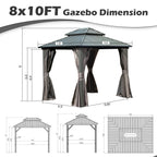 8' x 10' Hardtop Gazebo