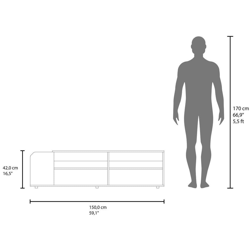 Solene TV Stand with Open Shelves for Various Modern Storage