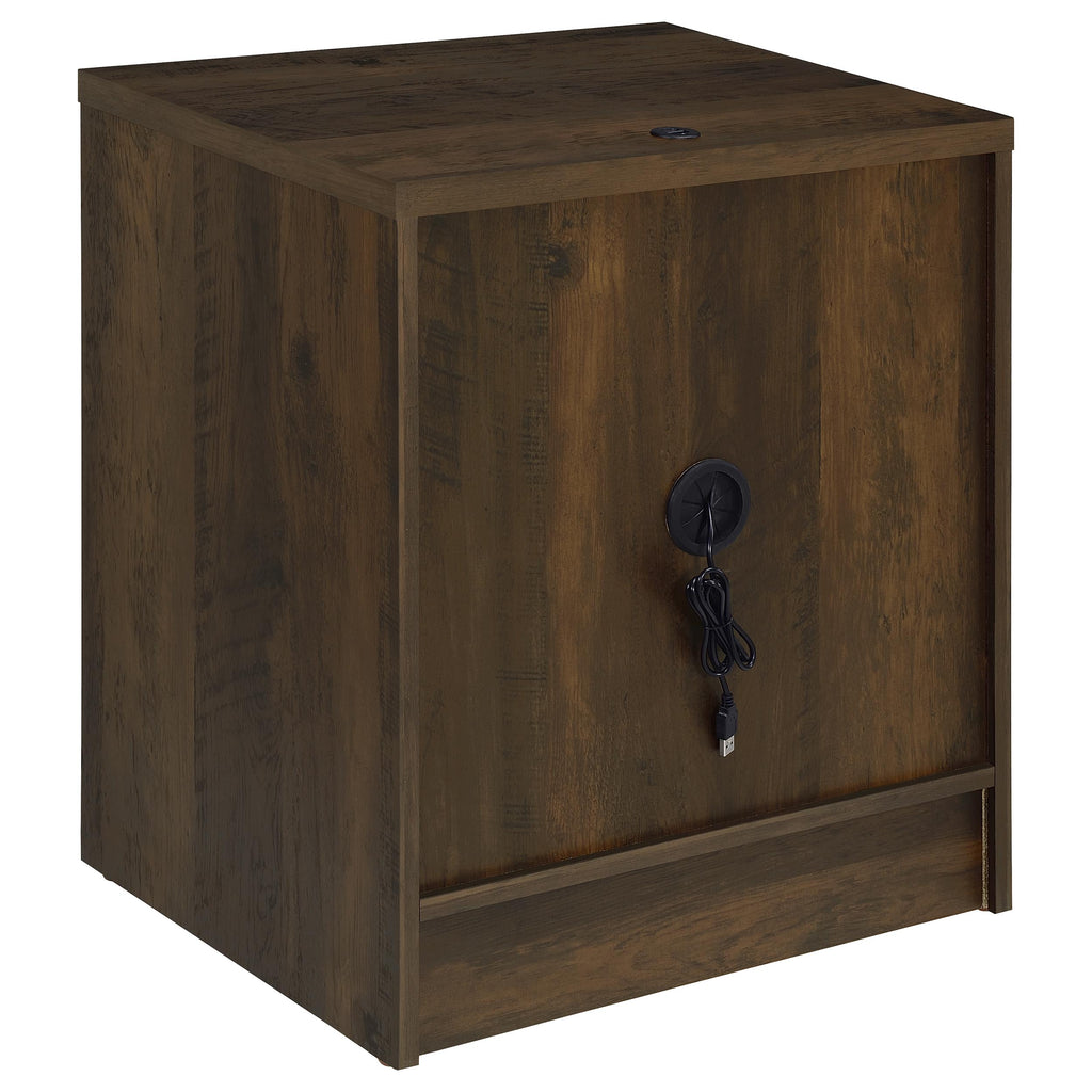 Geary Dark Pine 2-Drawer Nightstand with LED Lights and USB