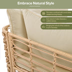 GO 7 Pieces Outdoor Patio Furniture, All-Weather Rattan Sectional Sofa Set