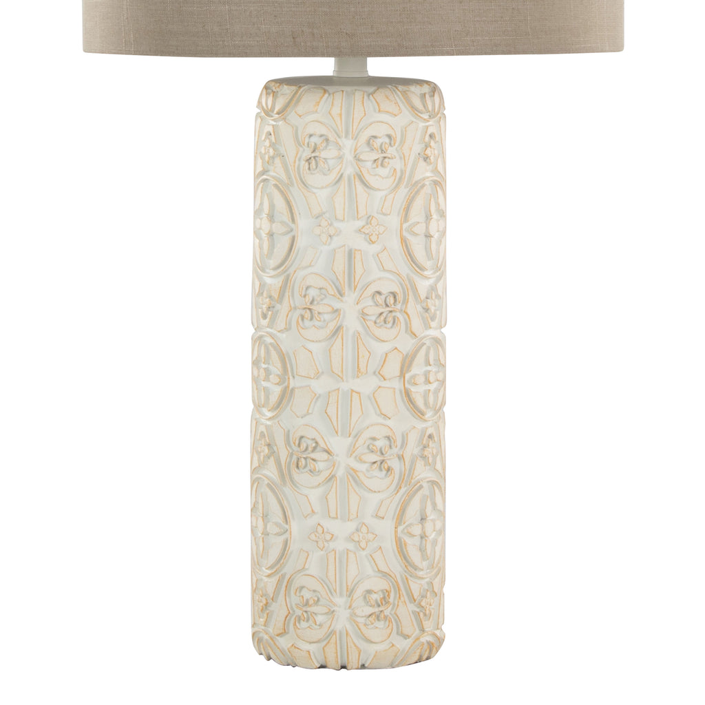 30" Contemporary Polyresin Table Lamp in Brushed Taos