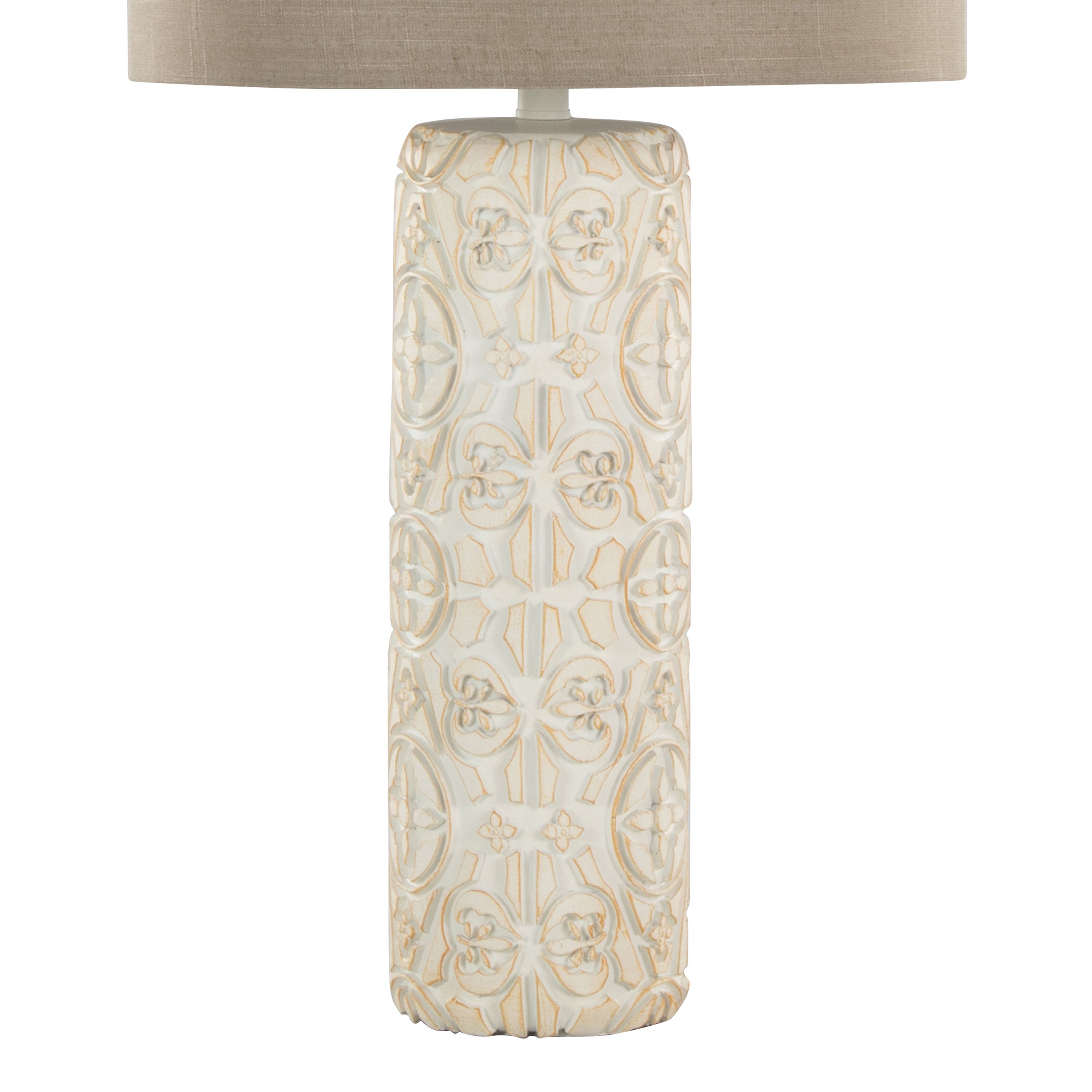 30" Contemporary Polyresin Table Lamp in Brushed Taos