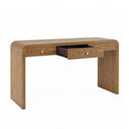Walnut Curved Design 3-Drawer Long Console Table
