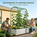 2-in-1 Raised Garden Bed with Trellis
