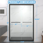 Aluminum Frame Double Sliding Shower Door 44-48"x72"