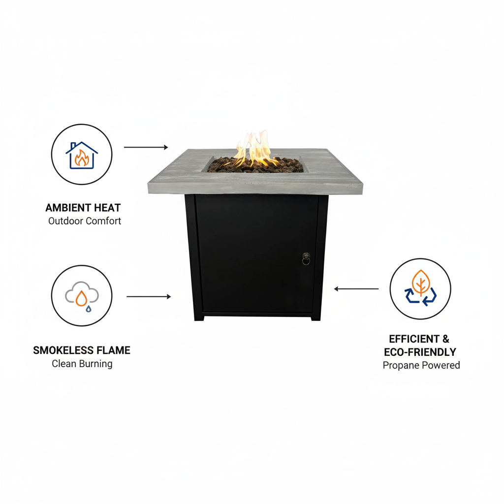 Fibre Reinforced Concrete Propane Fire Pit Table