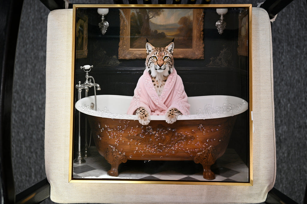 Tiger in Bathtub Wall Art Print Poster