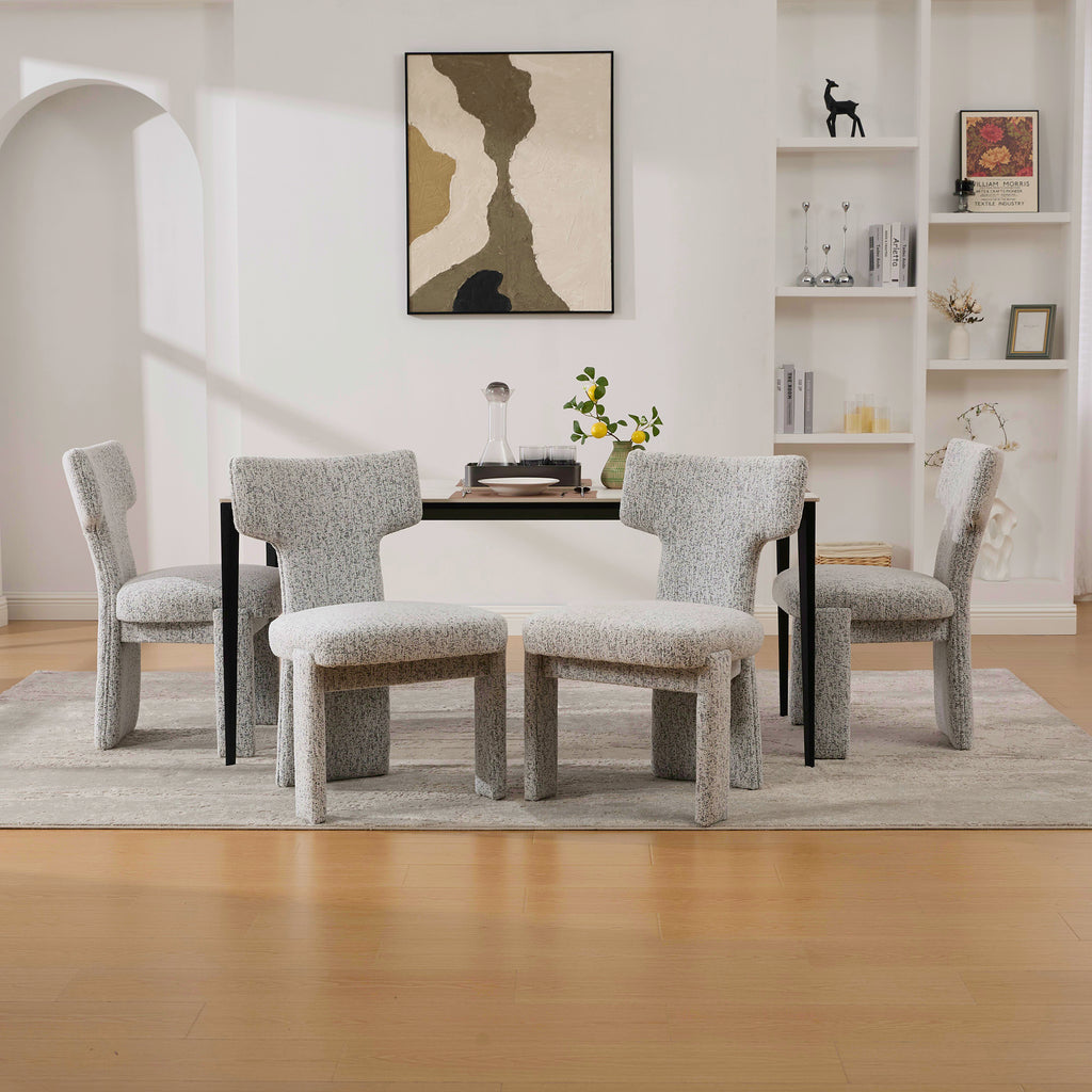 Modern Upholstered Chenille Dining Chair Set of 4
