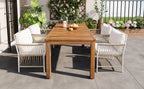 TOPMAX Patio 5pcs Wooden Dining Table Set