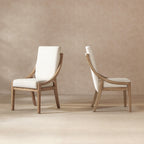 Lennox High-Back Upholstered Reclaimed Pine Wood Dining Chair Set