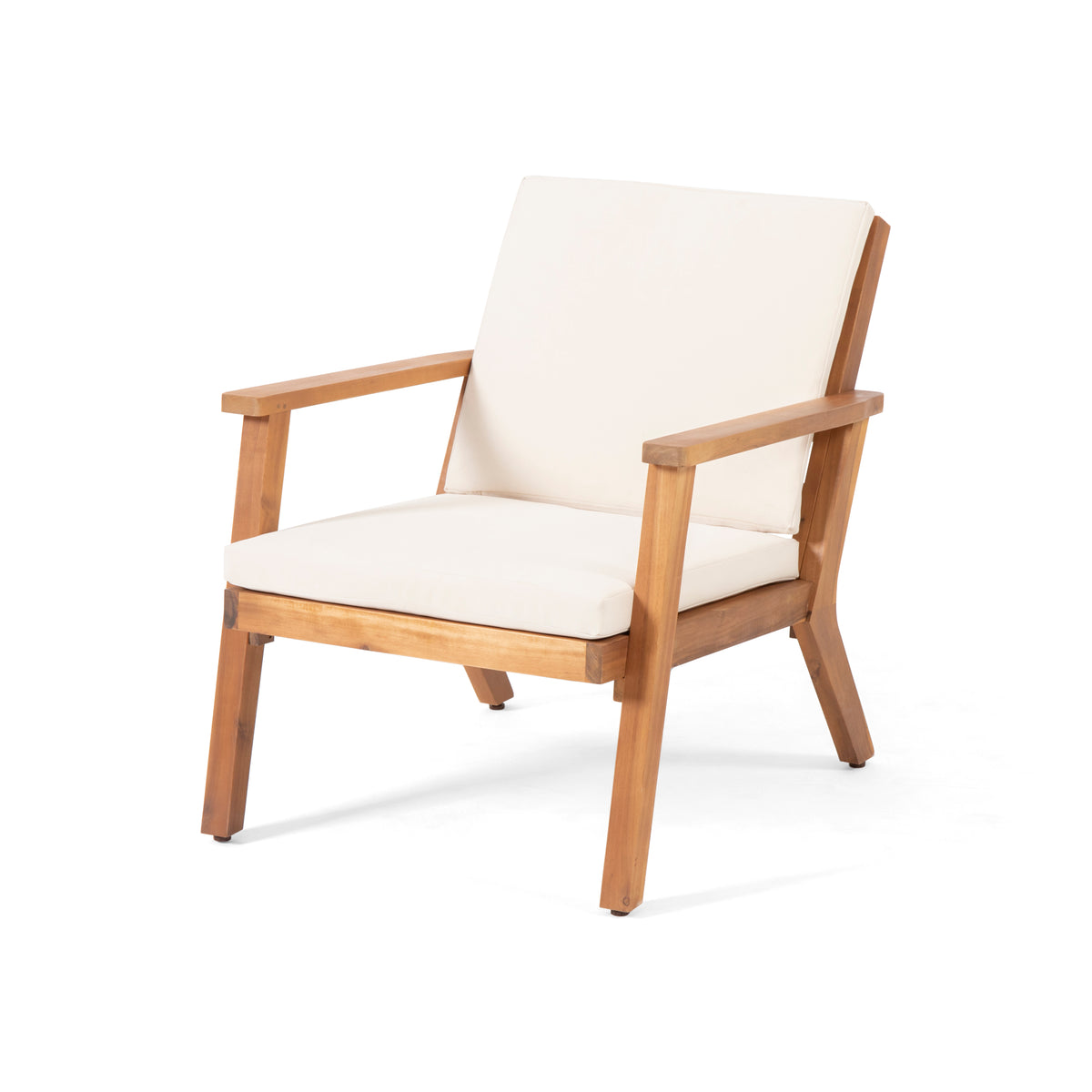 Outdoor Acacia Wood Club Chairs with Cushions