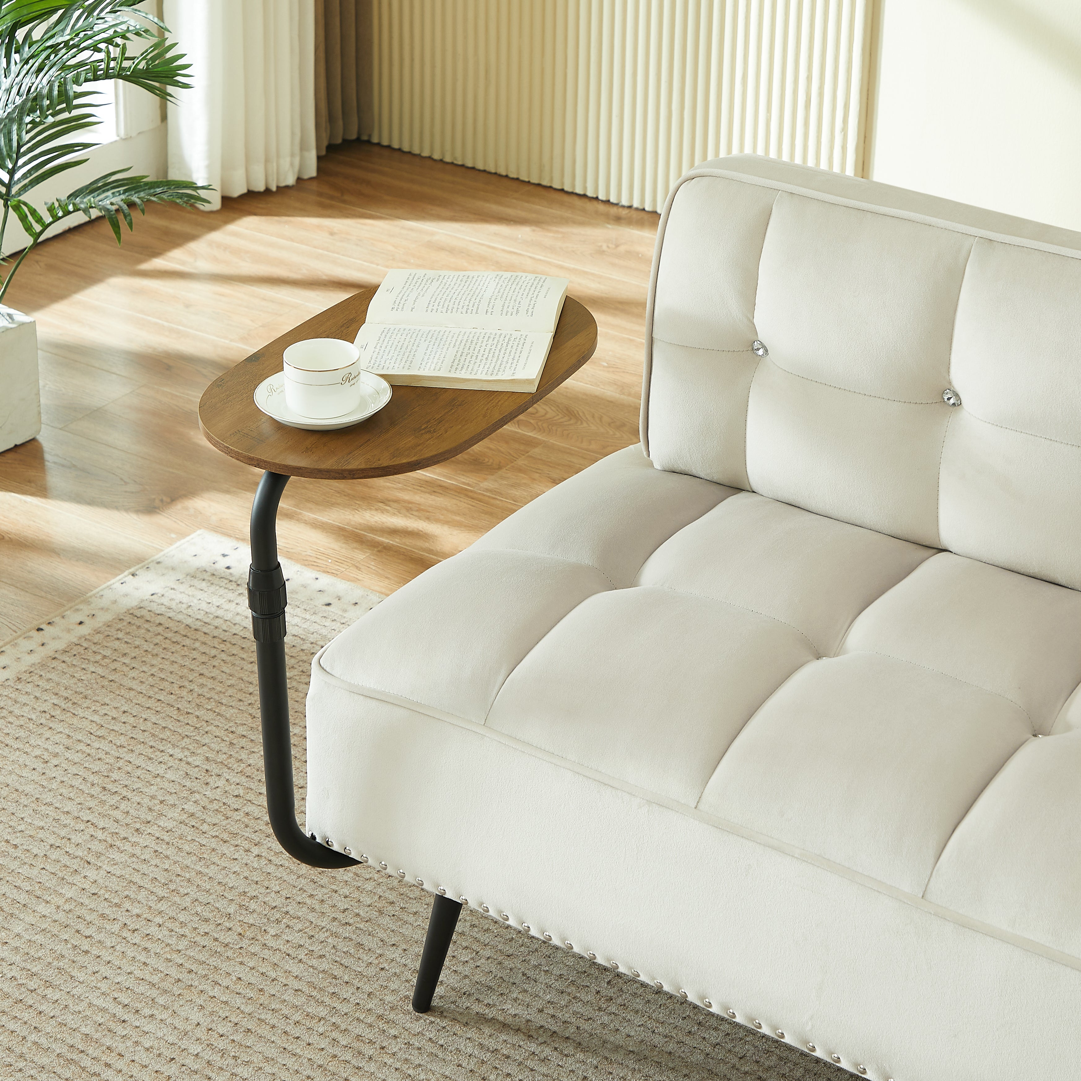 54-Inch Modern Two-Seater Velvet Sofa