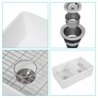 White Farmhouse Sink - 33 x 20 x 10 Inch