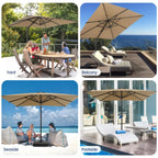 10 Ft Khaki Square Large Cantilever Patio Umbrella