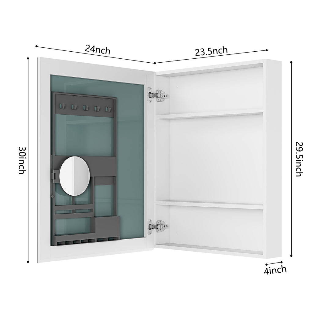 24'' W x 30'' H Surface Frameless Mirror Medicine Cabinet