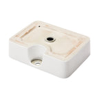 16"x12" White Ceramic Rectangular Vessel Bathroom Sink
