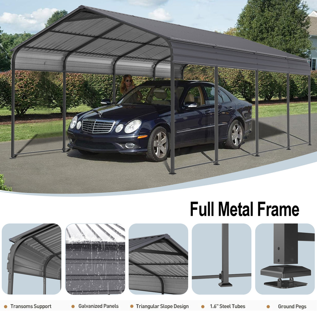 12 x 20 FT Heavy Duty Metal Carport