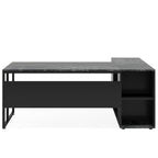 71" L-Shaped Executive Desk with Storage Cabinet & Shelves