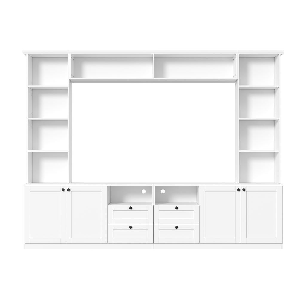 Farmhouse Elegant Entertainment Center Wall Unit