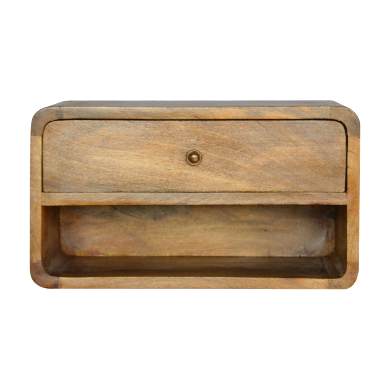 Solid Wood Floating Curve Open Slot, 1-Drawer Nightstand