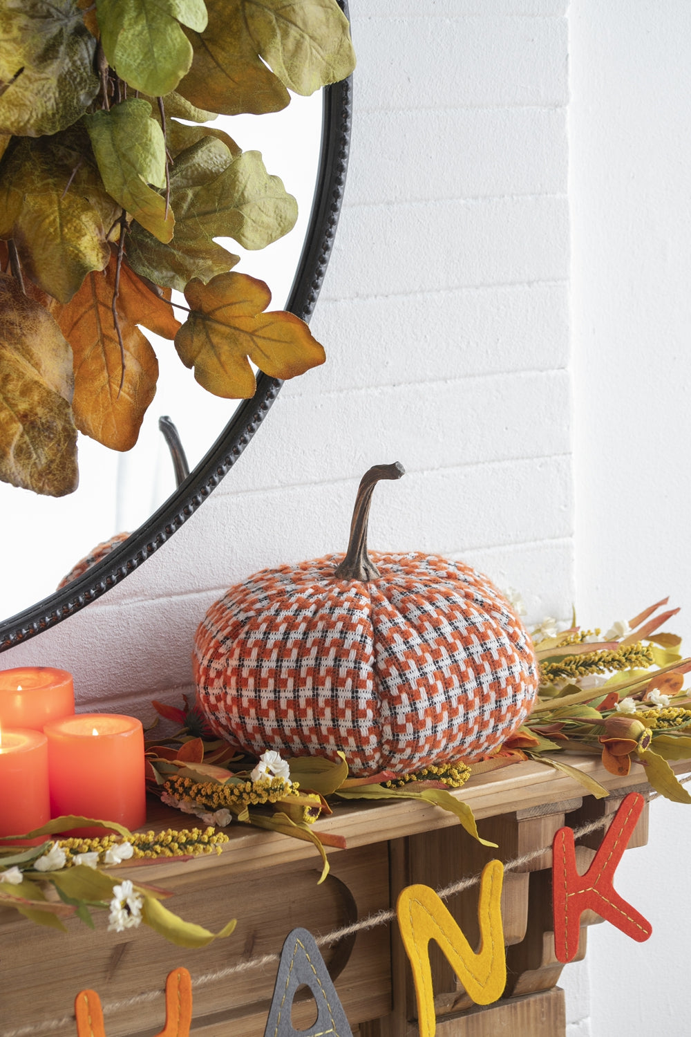 Set of 2 Fabric Pumpkins