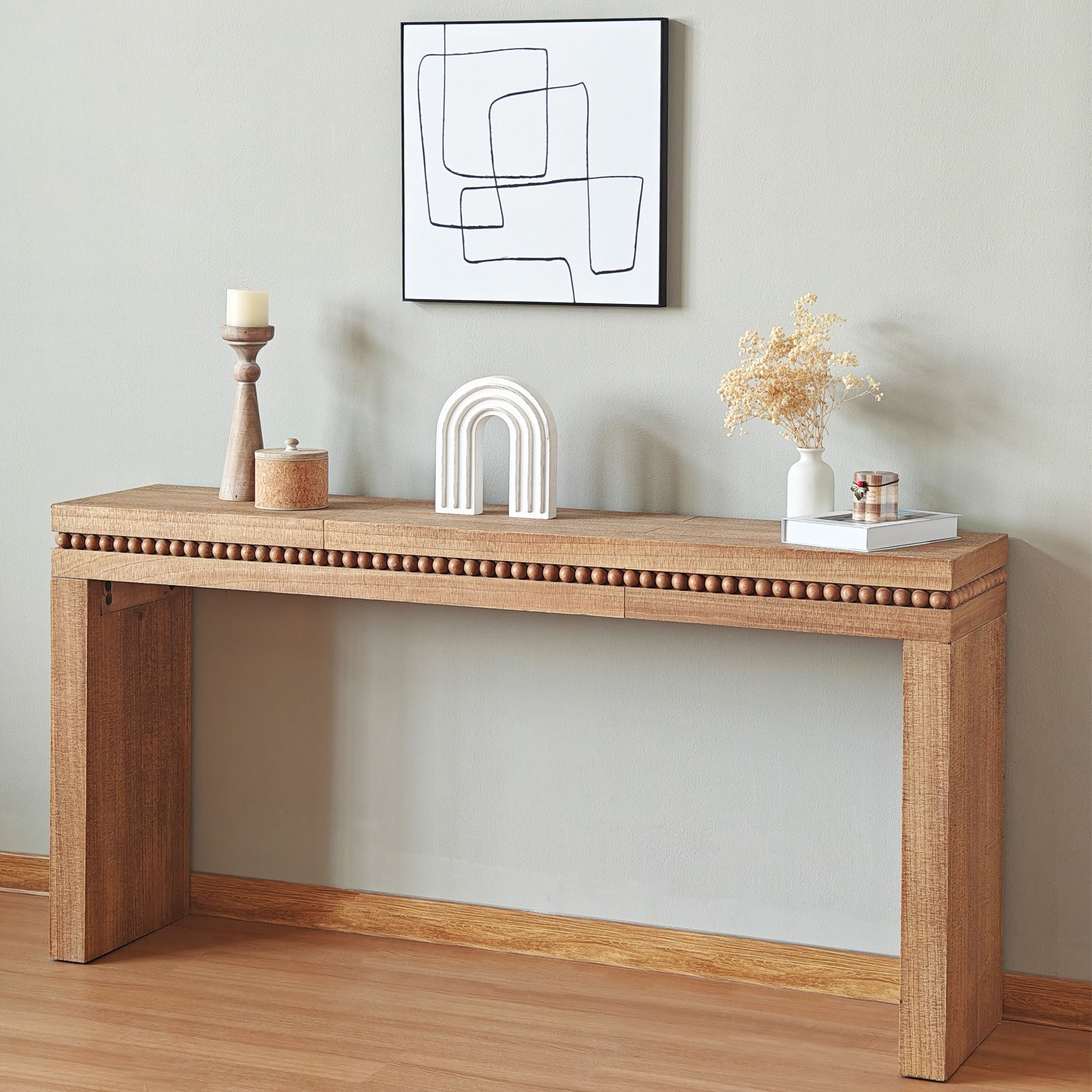 64in Rustic Wood Console Table