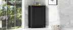 Black Triangle Corner Bathroom Cabinet with Adjustable Shelf